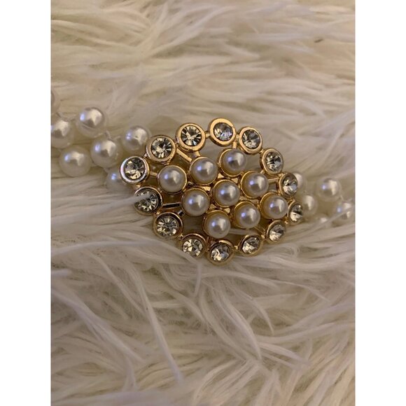 Imitation Pearl Elastic Belt w/ Gold Buckle - Picture 5 of 6